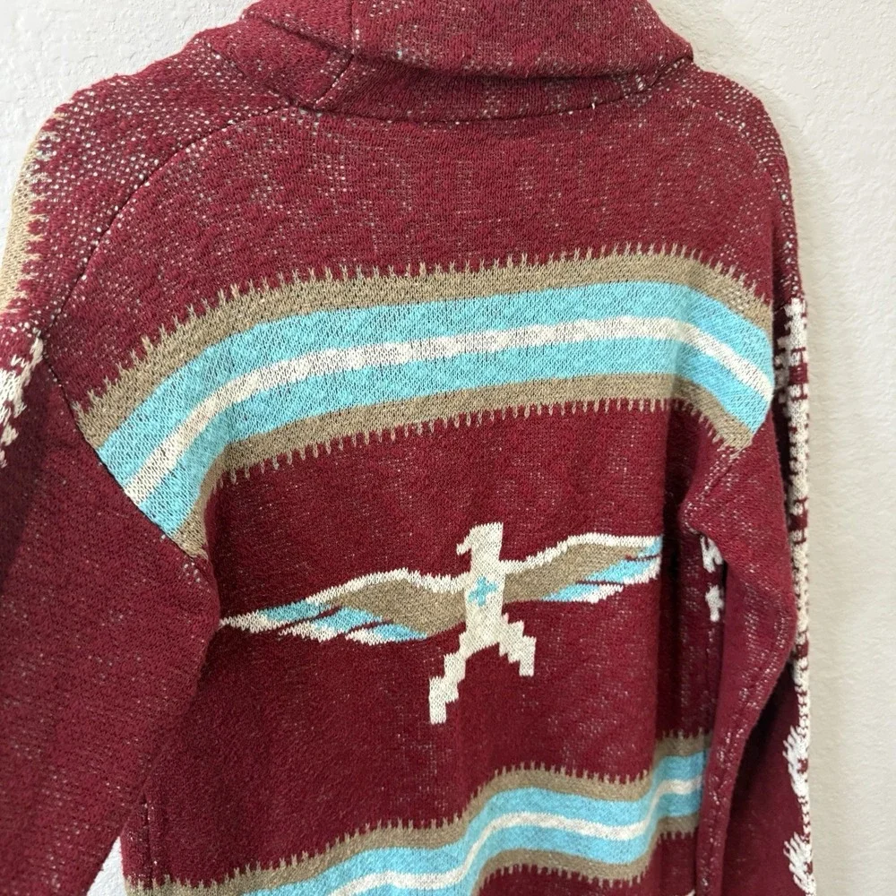 Cruel Denim Aztec Tribal Cardigan Sweater Women's Large‎ Button Front Southwest